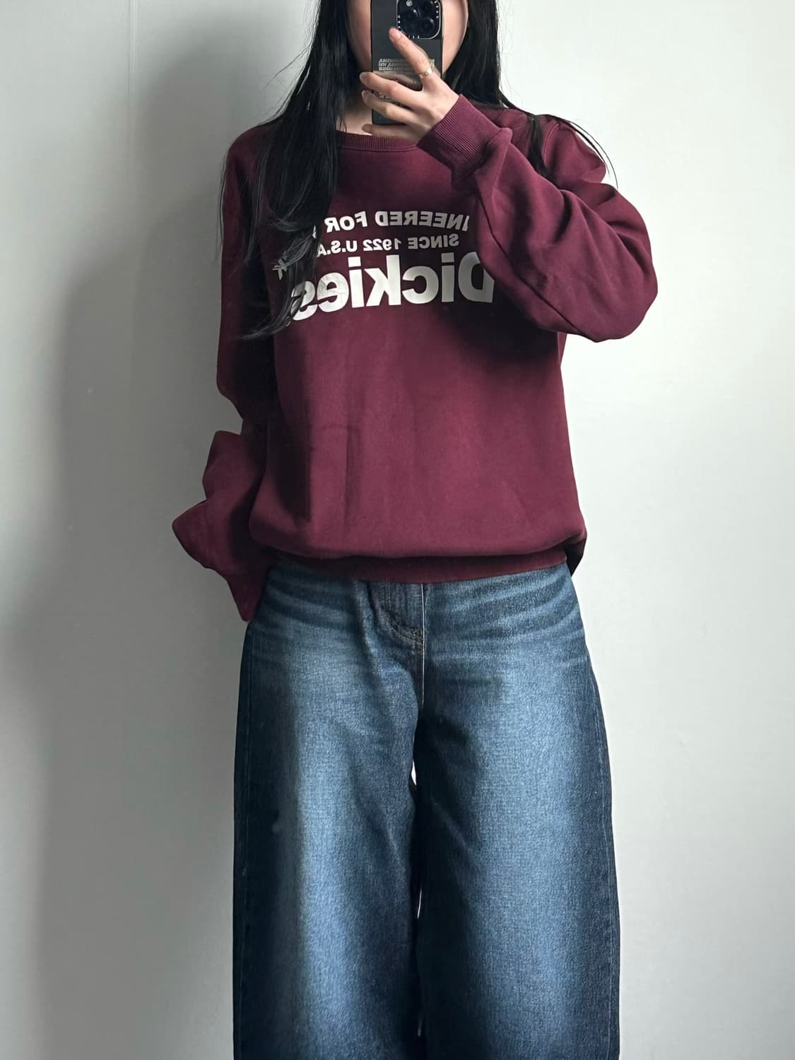 디키즈 y2k 와투케 버건디 맨투맨 상품이미지1