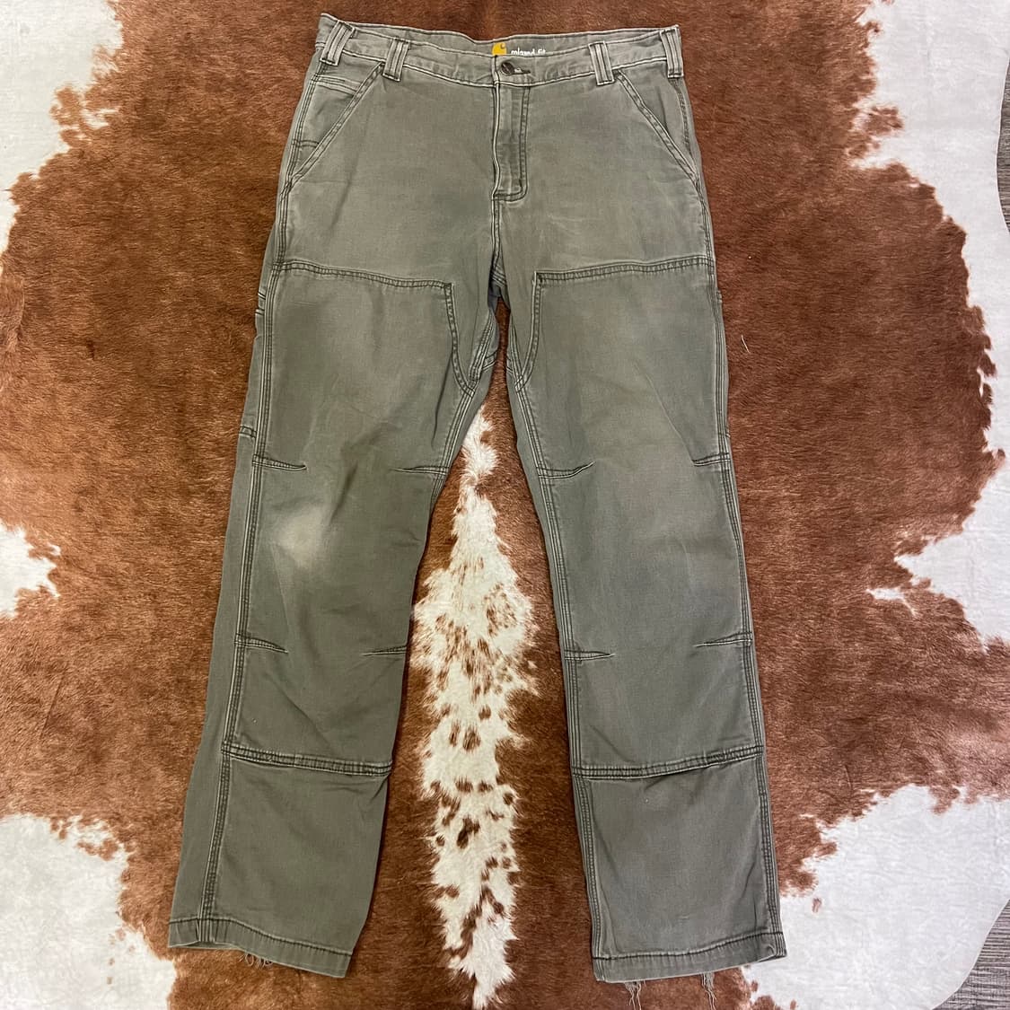 칼하트 카키 더블니 워크팬츠 상품이미지1