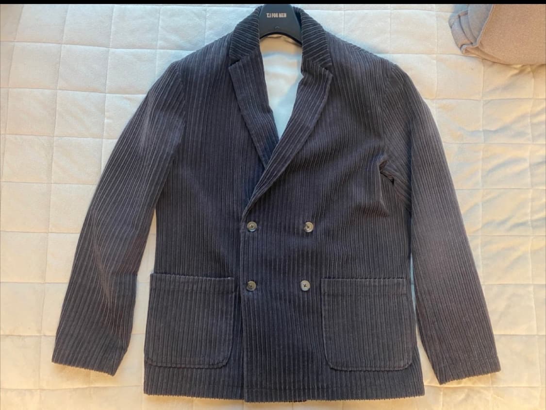 자라 코듀로이 더블 자켓 L 네이비 상품이미지1