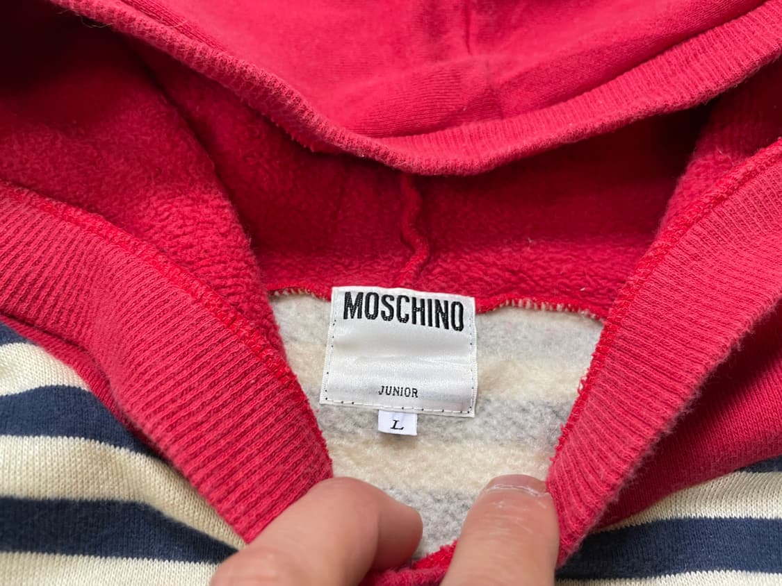 모스키노 주니어 앰퍼샌드 패치 스트라이프 후드 스웻셔츠 상품이미지7