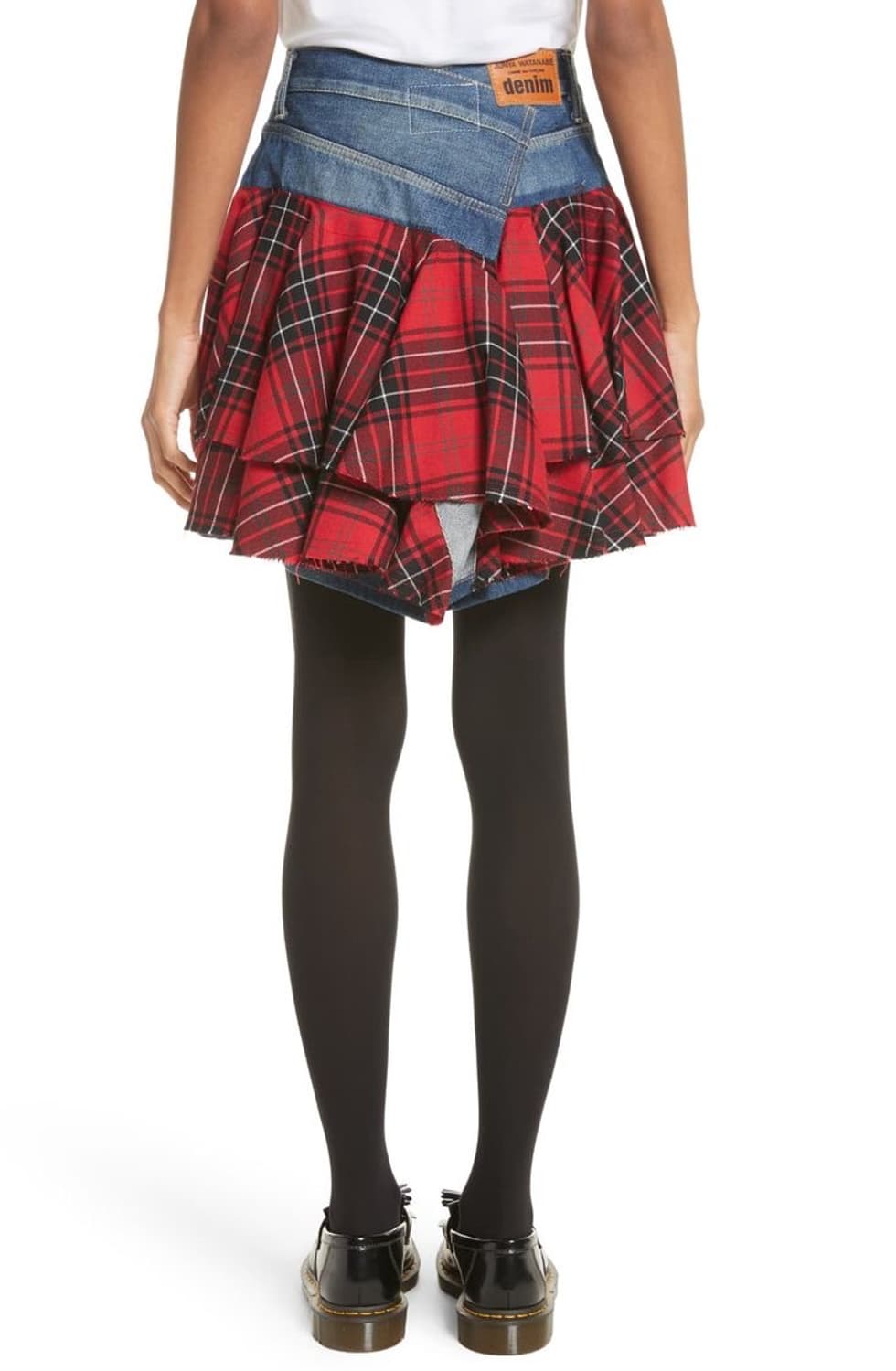 준야와타나베 꼼데가르송 체크 데님 스커트 상품이미지1