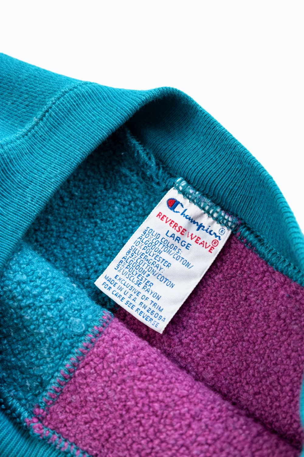 Rare 90s 챔피온 컬러 블럭 리버스위브 스웻셔츠 L 상품이미지8