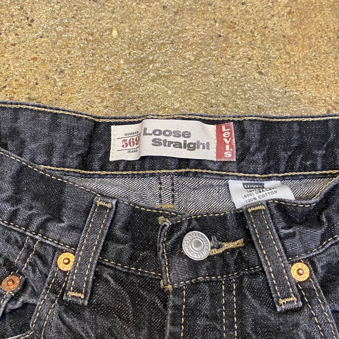 미국 빈티지 리바이스 569 블랙진 청바지 상품이미지3