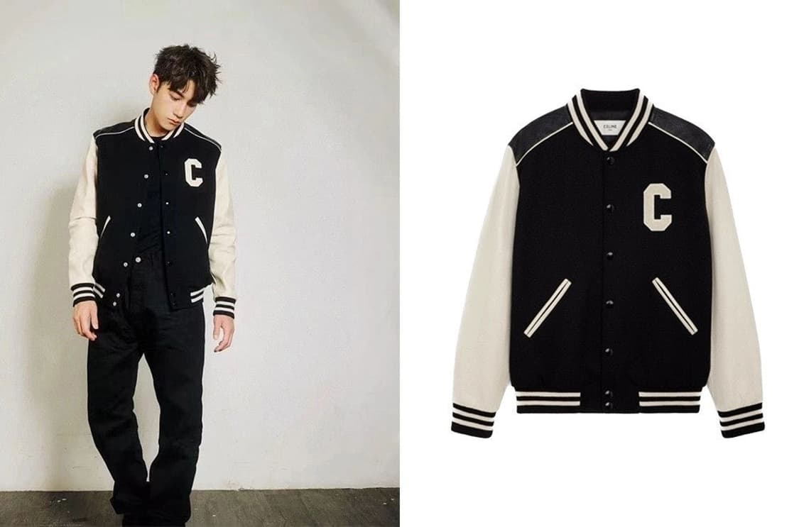 (A/52) / 셀린느 클래식테디 텍스 쳐드 울 블랙 바시티 자켓 상품이미지9