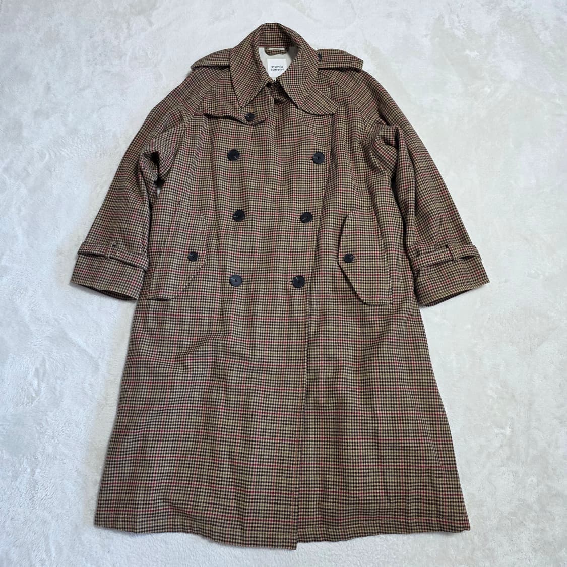 (44)여성 톰보이 빈티지 클래식 체크 트렌치코트  상품이미지1