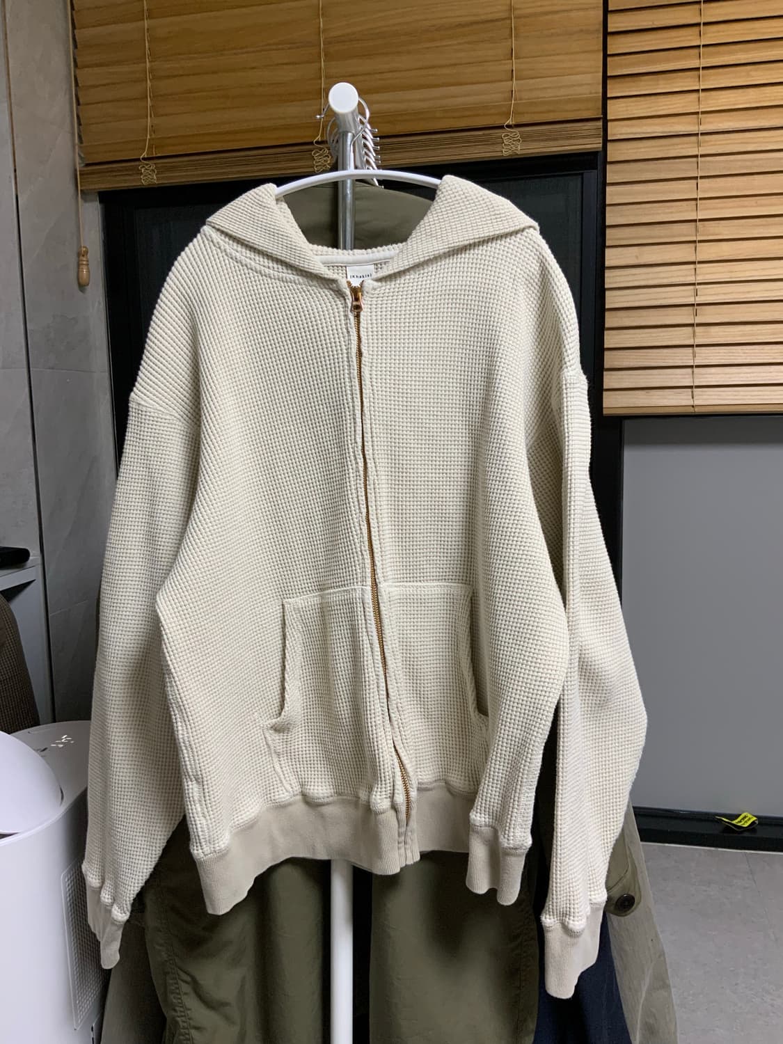 카키스 페이디드 와플 풀집 후디 오트밀 (라지) 상품이미지1