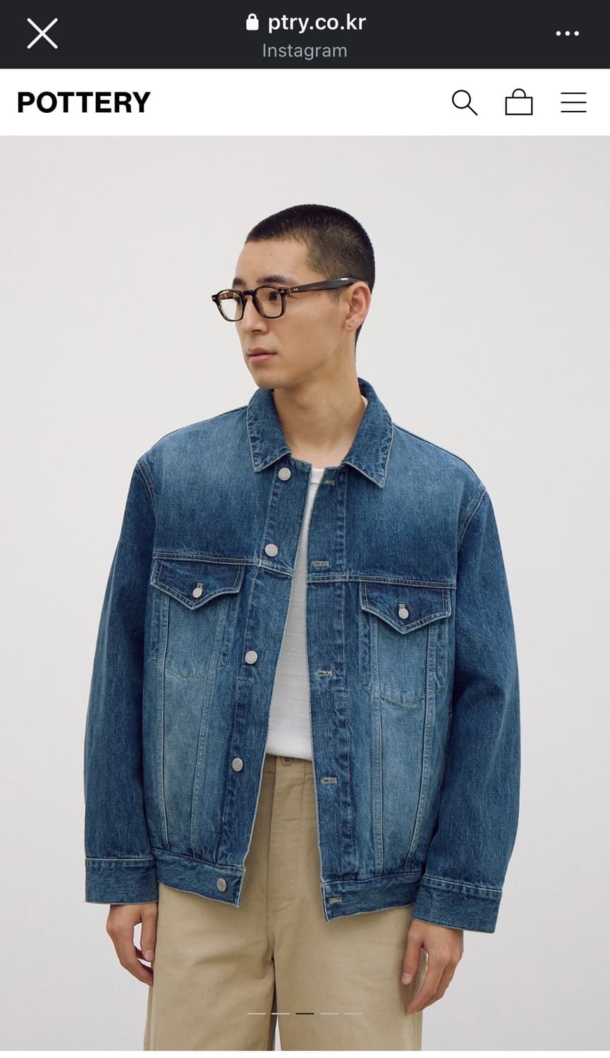 포터리 데님자켓 미드블루 상품이미지4