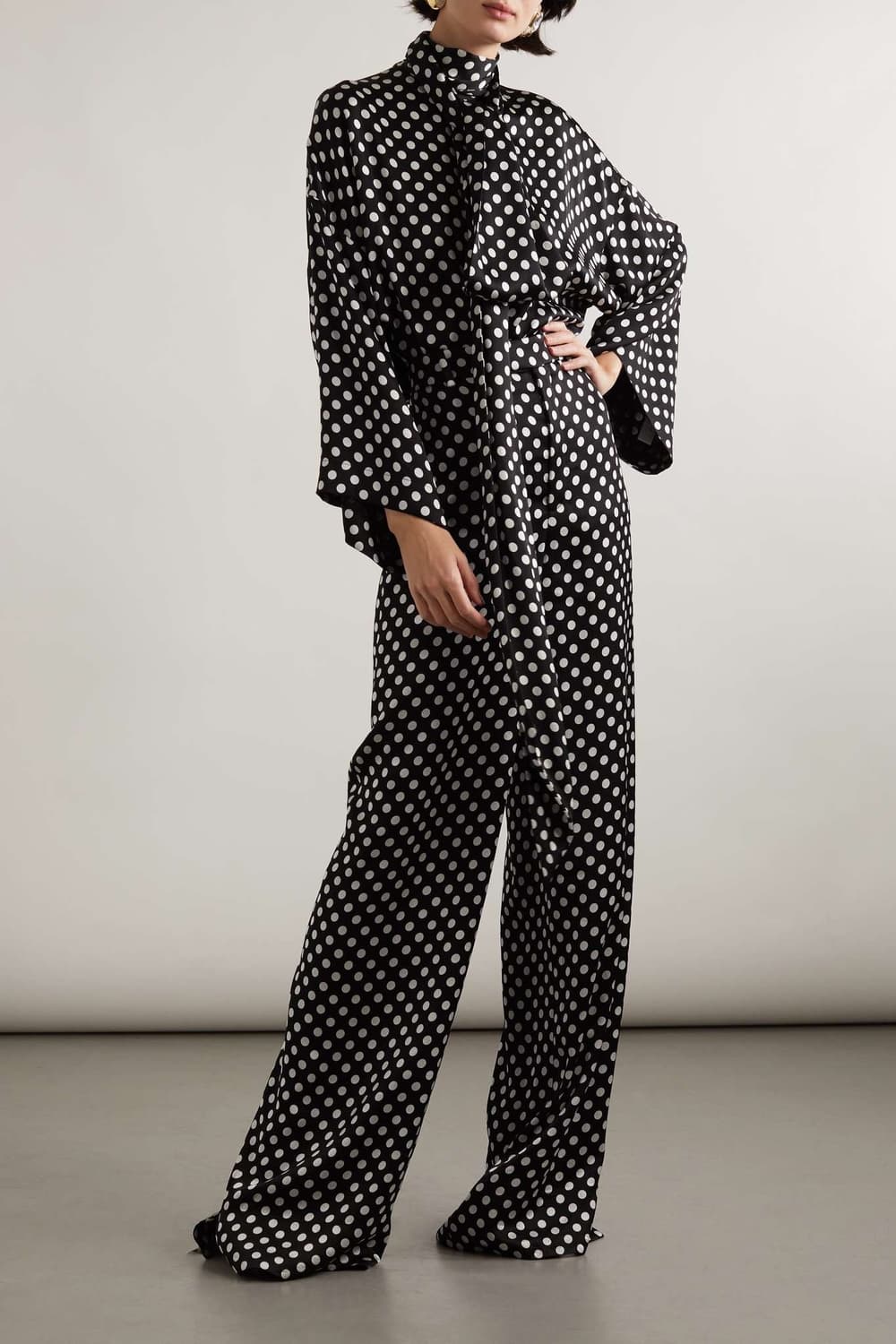 [블랙핑크 로제님 착용] 생로랑 23ss 실크 폴카 닷 팬츠 상품이미지4
