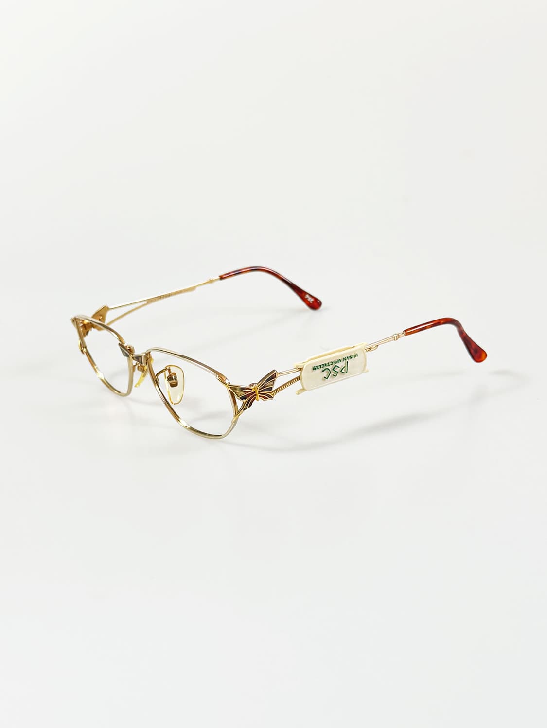 90s P.S.C FASHION 골드 스퀘어 버터플라이 빈티지 안경 상품이미지3