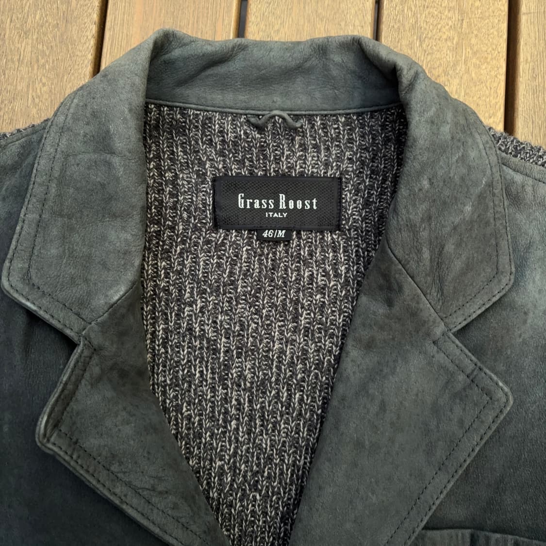 Grass Roots 레더 × 니트 하이브리드 자켓 상품이미지9