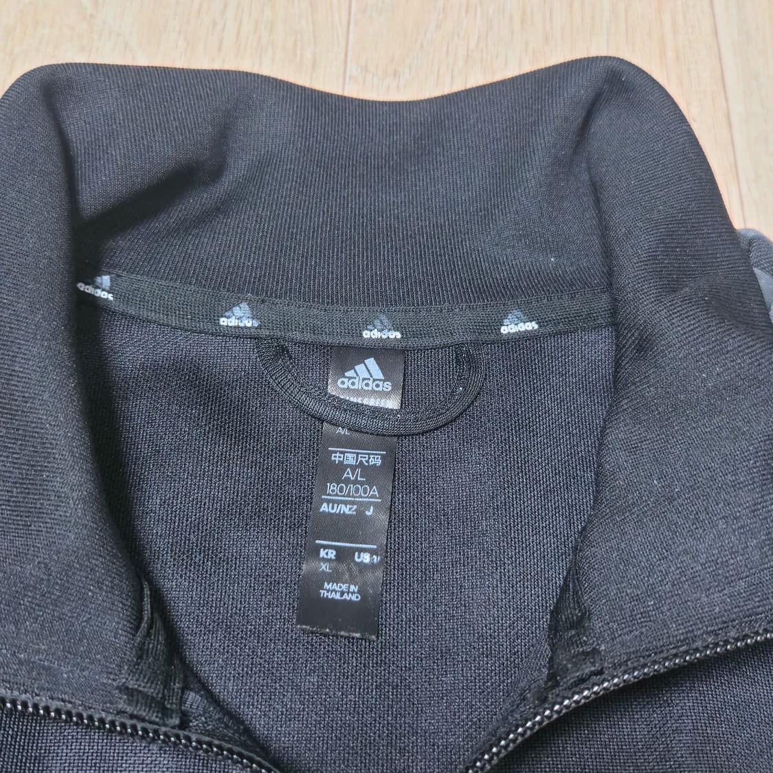 XL) 아디다스 블랙 차콜 삼선 트랙탑 져지 자켓 상품이미지3