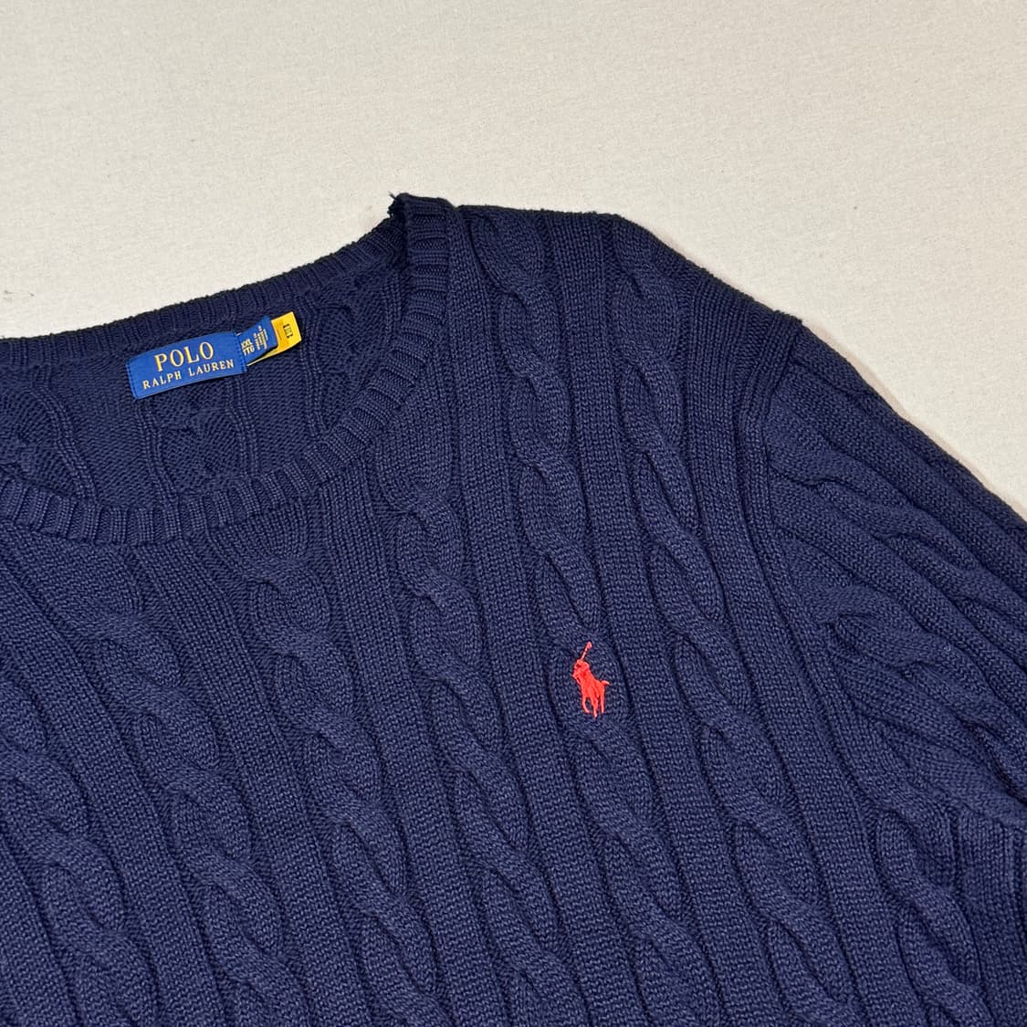XXL) 폴로 랄프로렌 케이블 꽈배기 니트 신형 큐알탭 상품이미지4