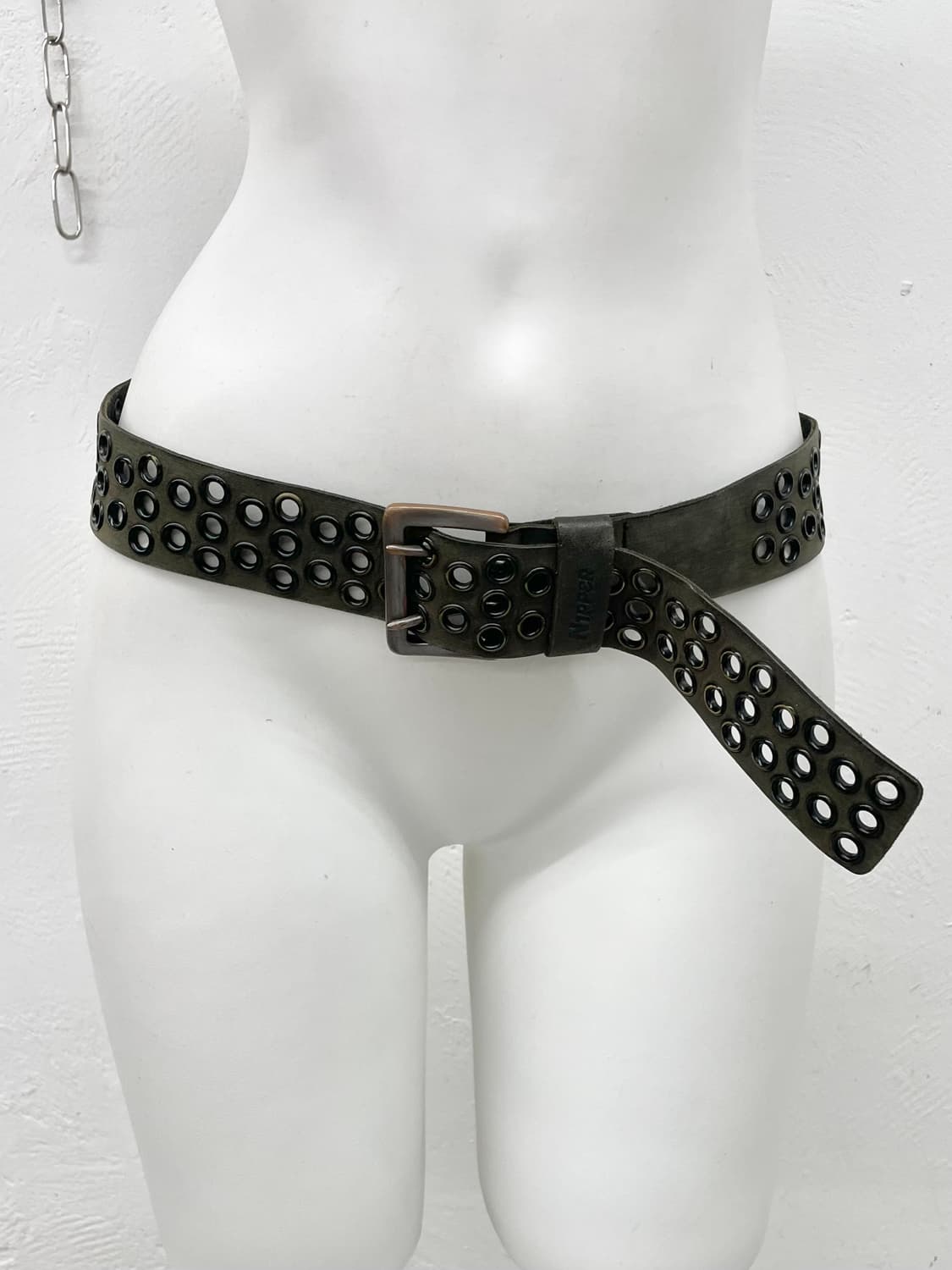 리얼레더 그런지 펀칭 버클 벨트 상품이미지2