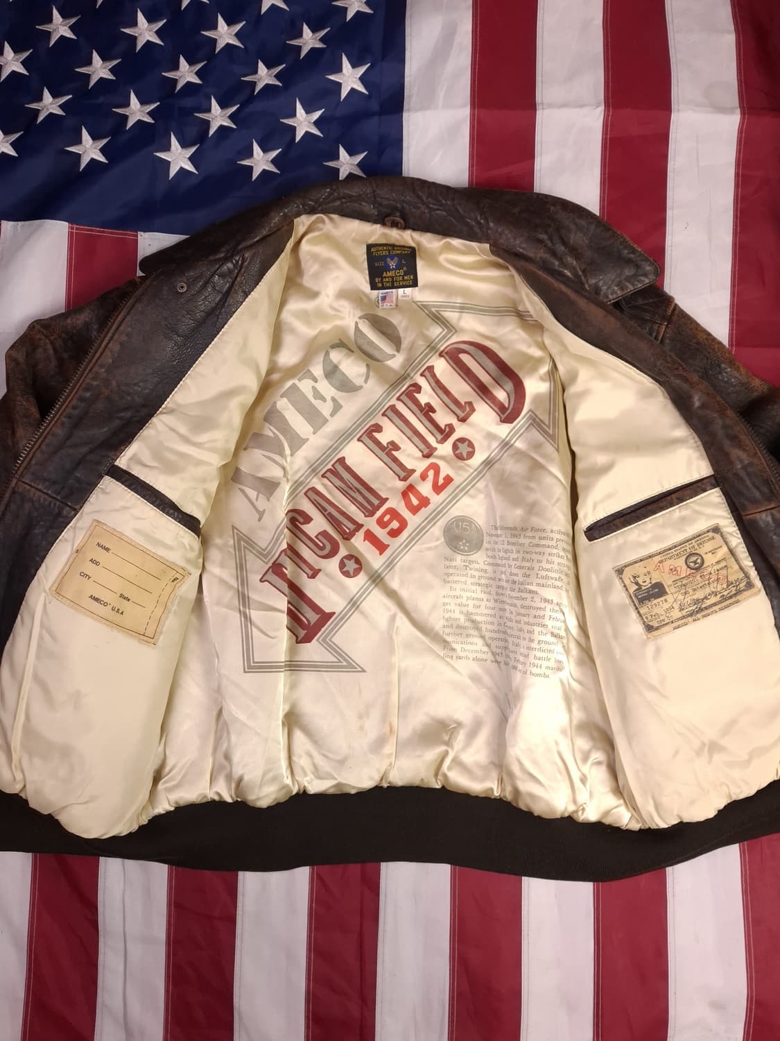 오리지날 아메코 미공군 A-2 리얼레더 항공자켓 상품이미지10