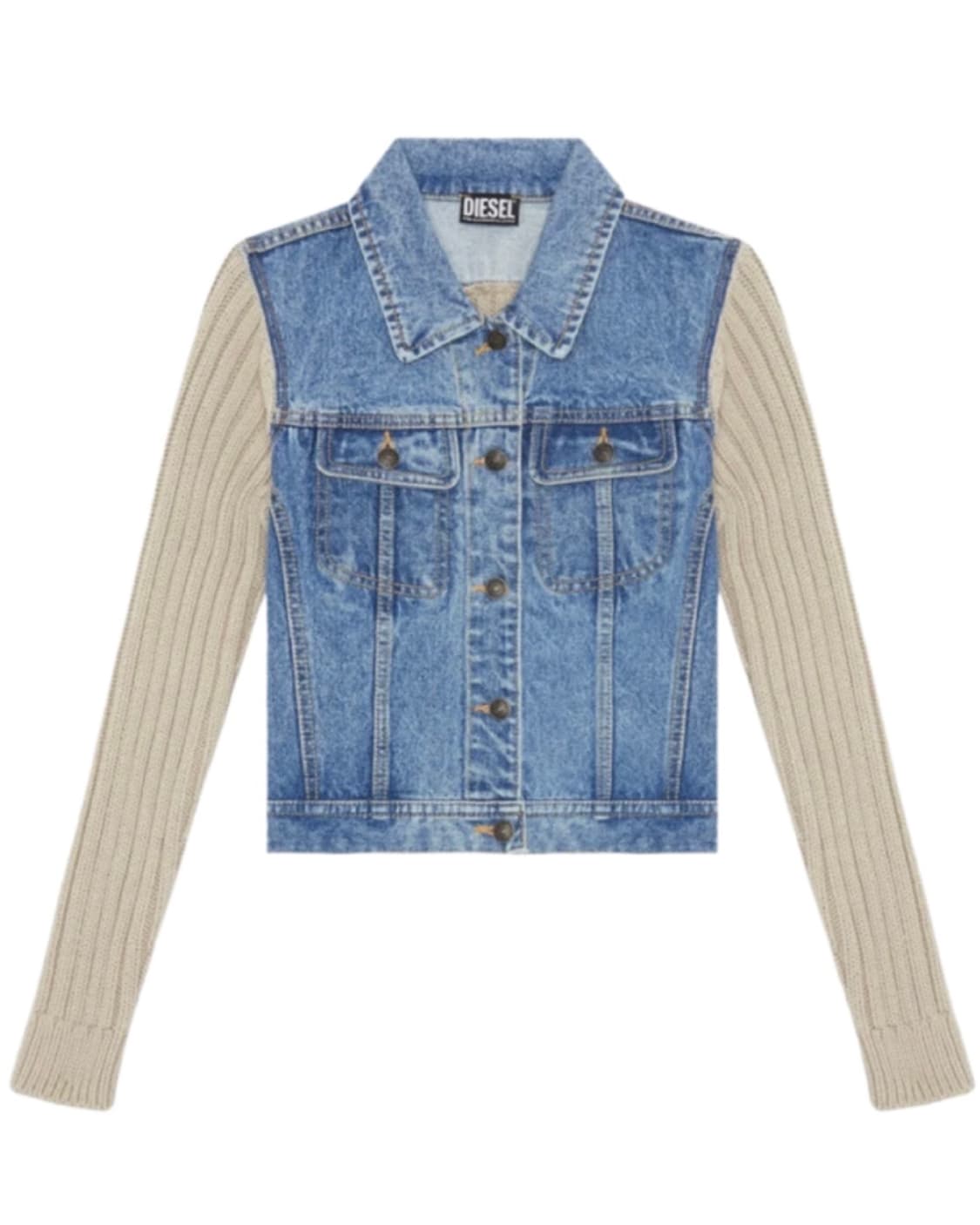 (W) 디젤 M-잇지 니트 데님 트러커 자켓 미디엄 블루  상품이미지1