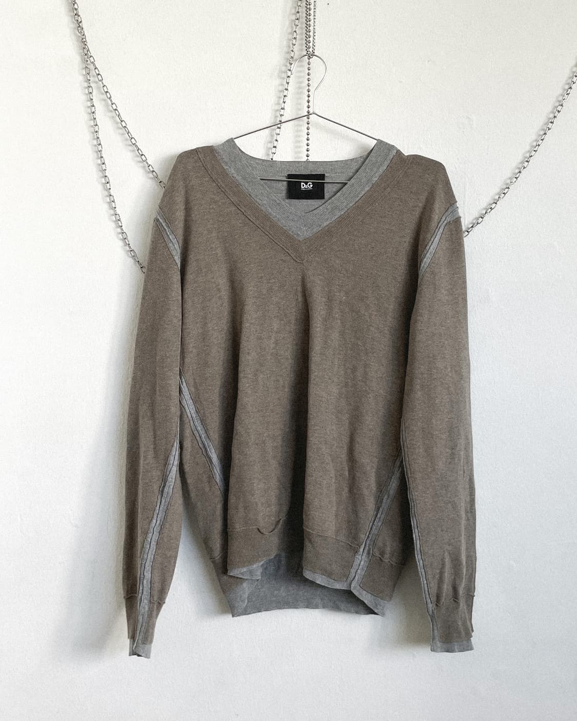 돌체앤가바나 그런지 더블레이어 브이넥 니트 상품이미지6