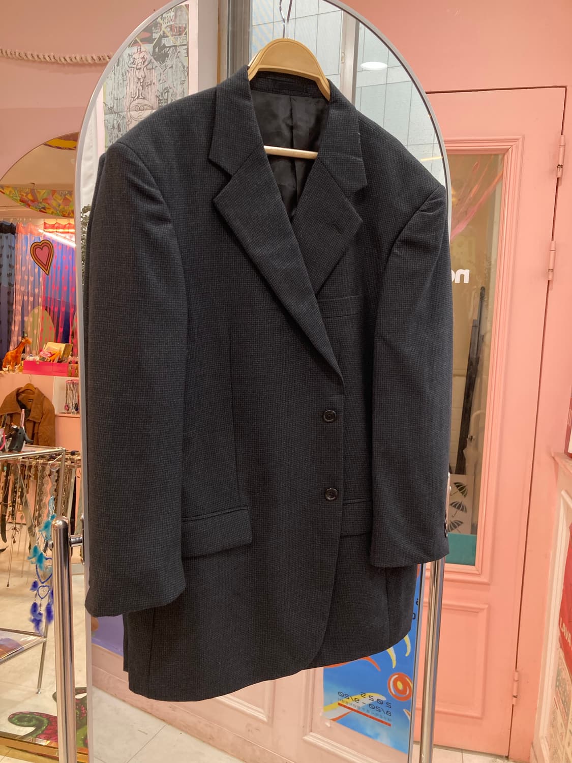 블랙 오버핏 블레이저 자켓 상품이미지1