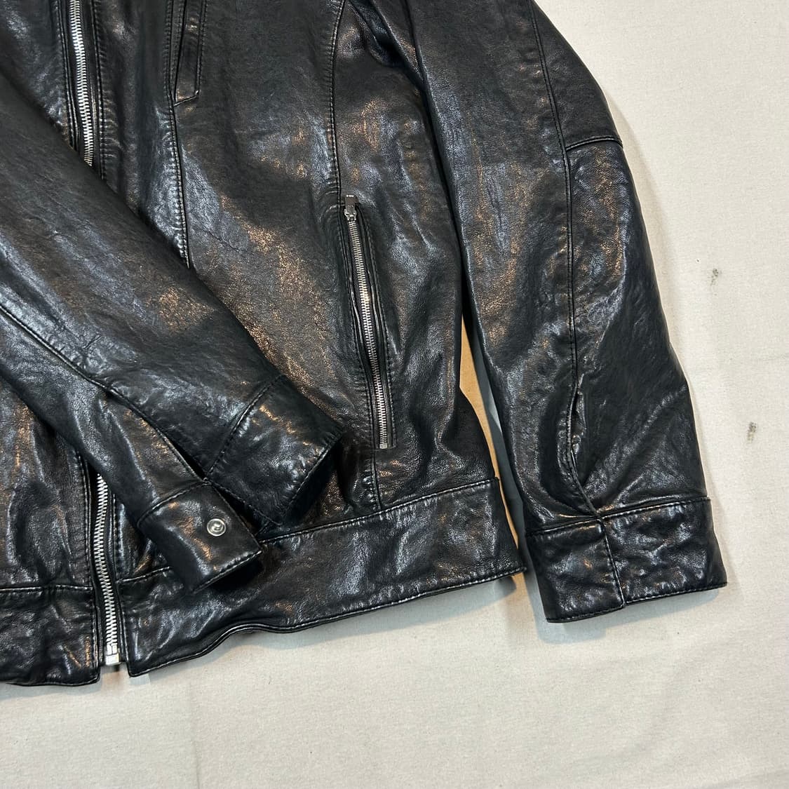 M) AND Z 앤드지 싱글 라이더 양가죽 램스킨 레더 자켓 상품이미지3