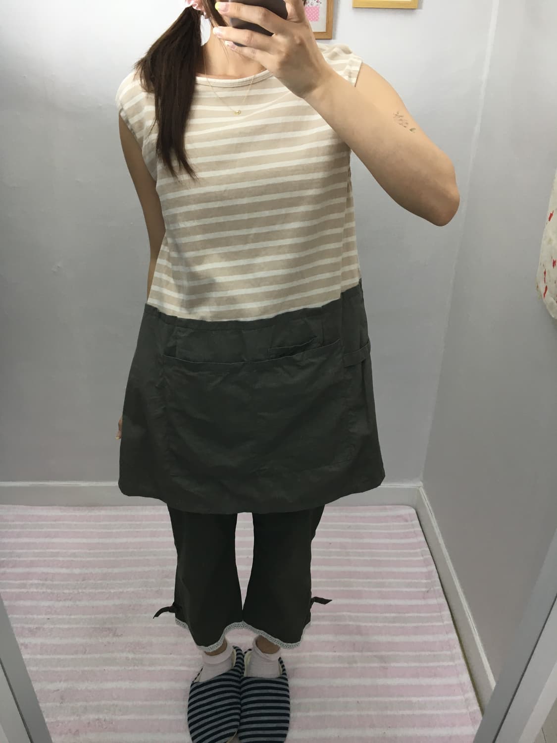 베이지 스트라이프 원피스 상품이미지9