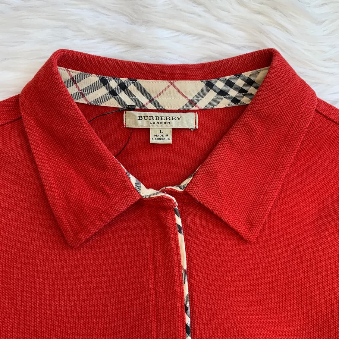 버버리 BURBERRY 7부 롤업 소매 카라티 1689 상품이미지4