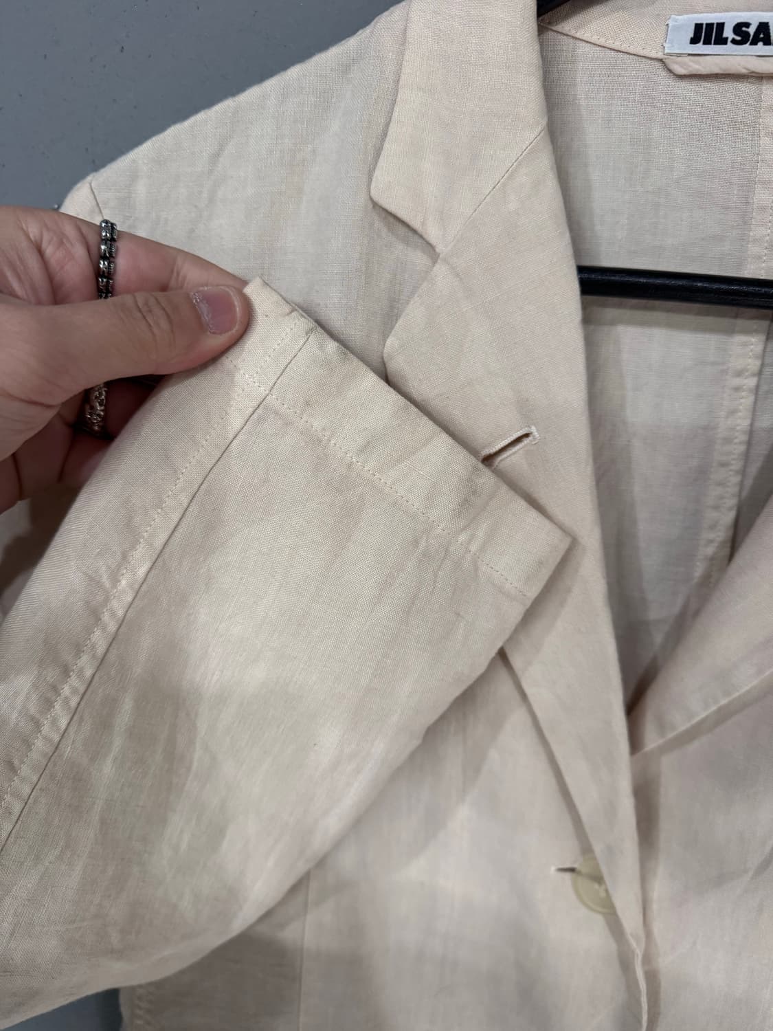 질샌더 라이트 핑크 린넨 버튼 자켓 상품이미지5