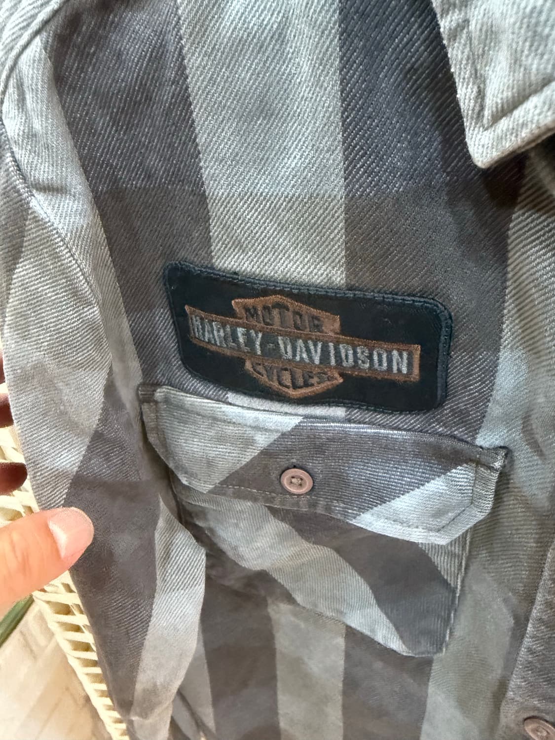 95 정품 할리데이비슨 백 자수로고 반팔셔츠 팝니다 상품이미지3