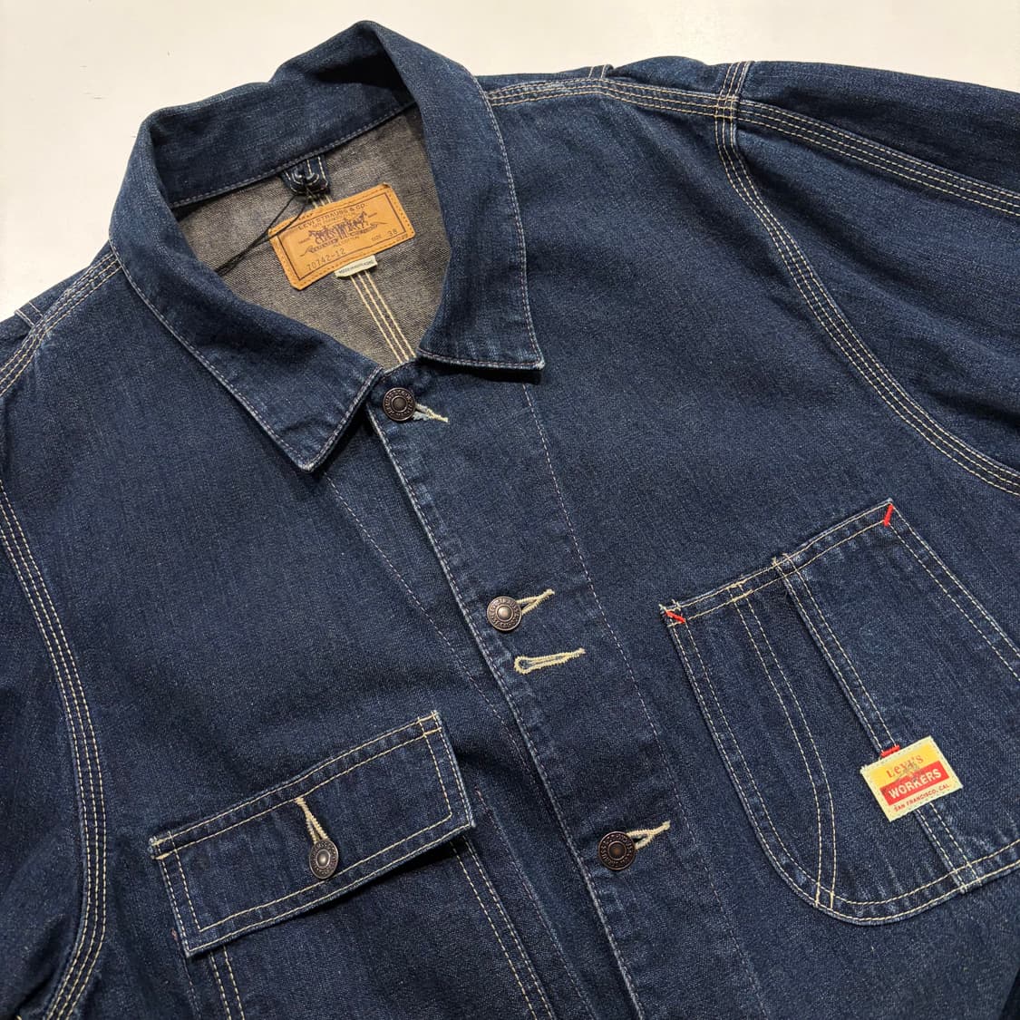[38] 90s 리바이스 일본판 워크웨어 데님 커버올 자켓 C979 상품이미지3