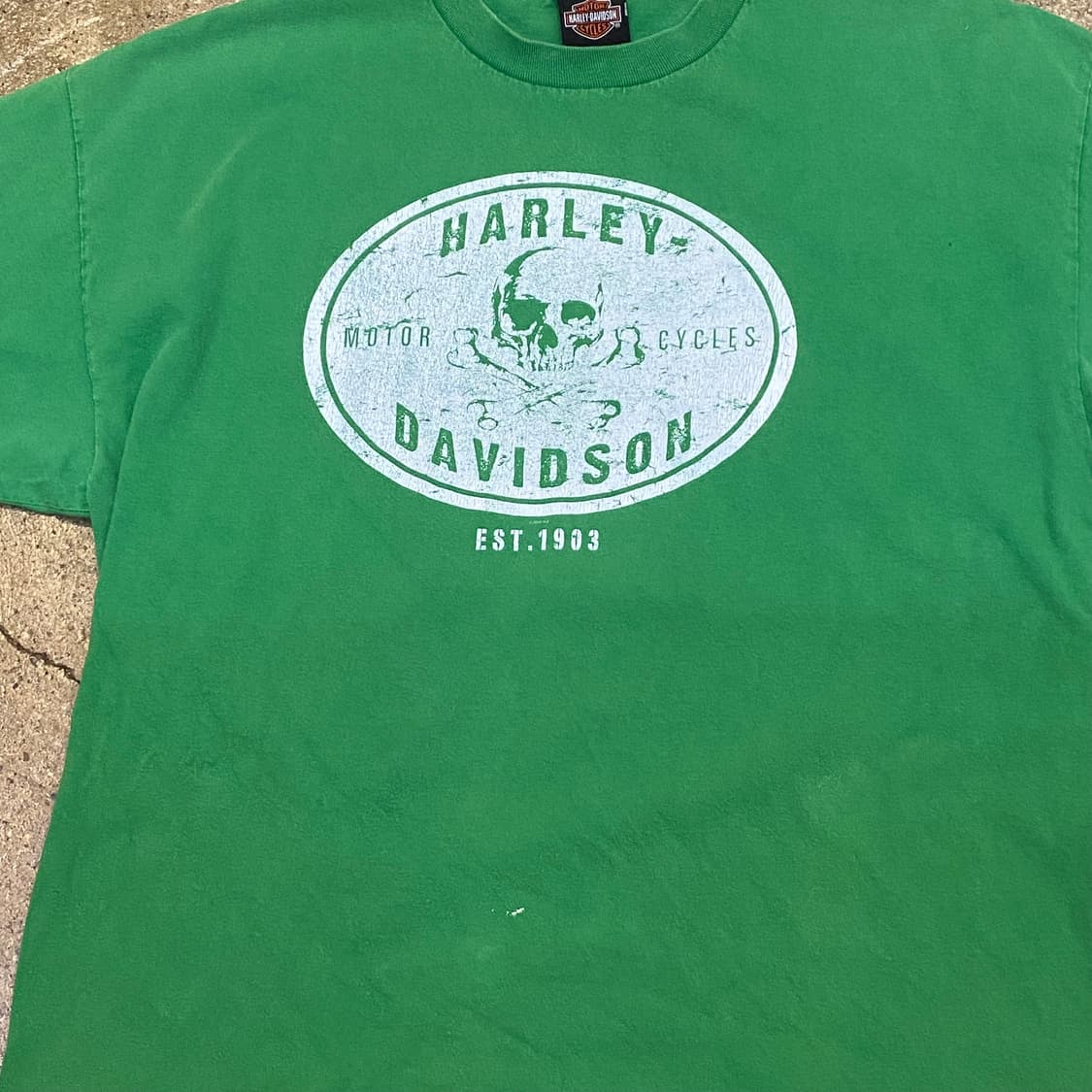 미국 빈티지 할리데이비슨 해골 스컬 포인트 반팔티 티셔츠 상품이미지3