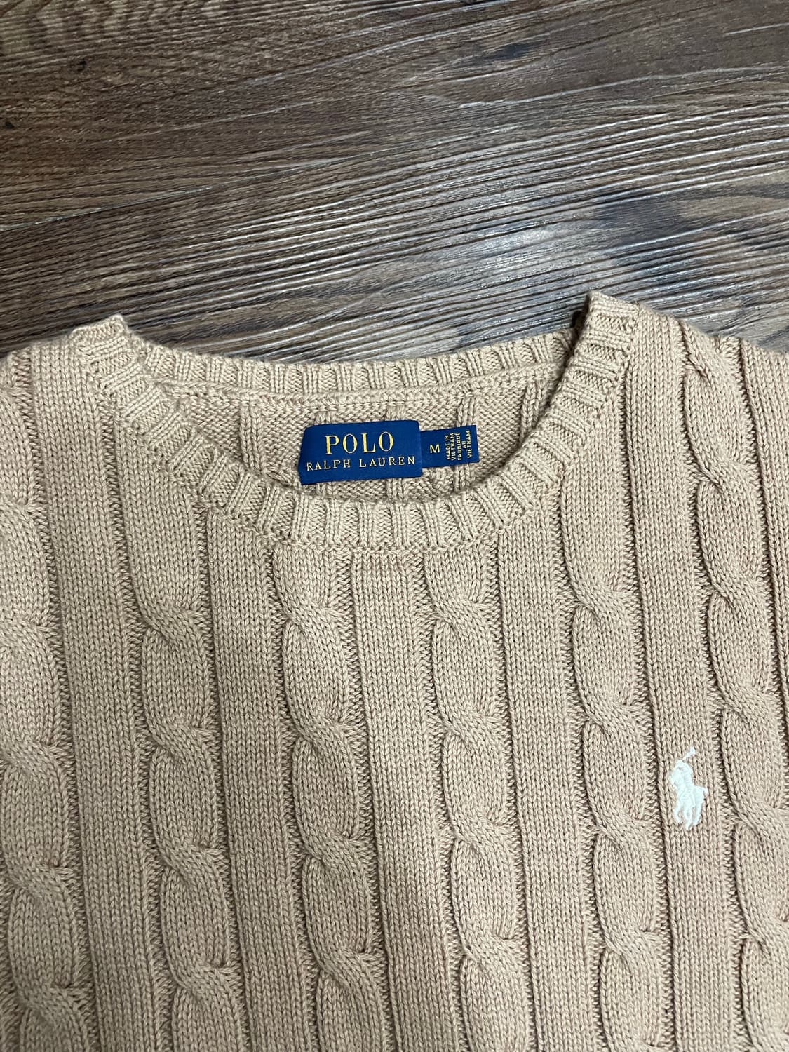 폴로 랄프로렌 화이트포니 베이지 케이블 니트 스웨터 상품이미지2