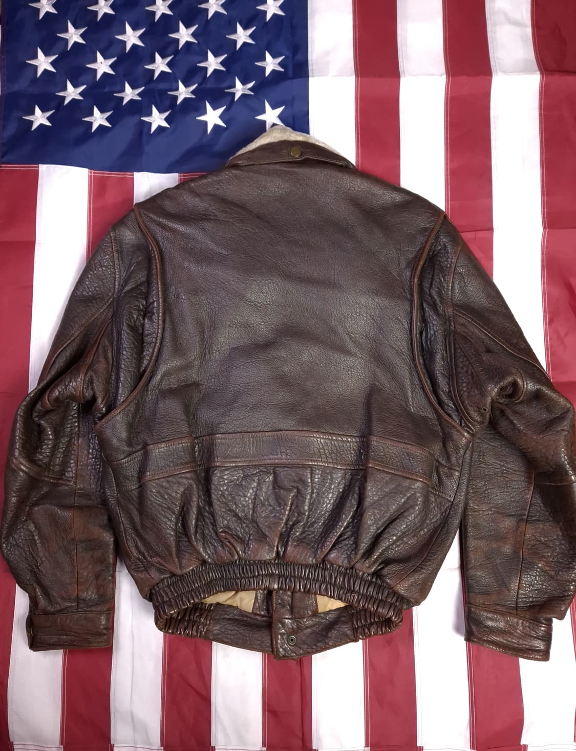 90's 국내산 밀리터리 A-1 리얼레더 항공자켓 상품이미지8