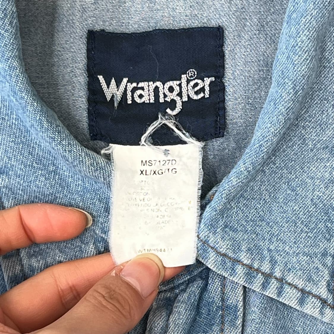 랭글러 투포켓 데님셔츠 r1493 상품이미지7