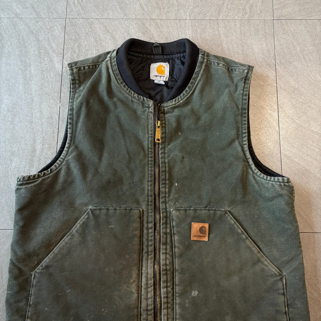 칼하트 정품 모스그린 덕 캔버스 조끼 상품이미지3
