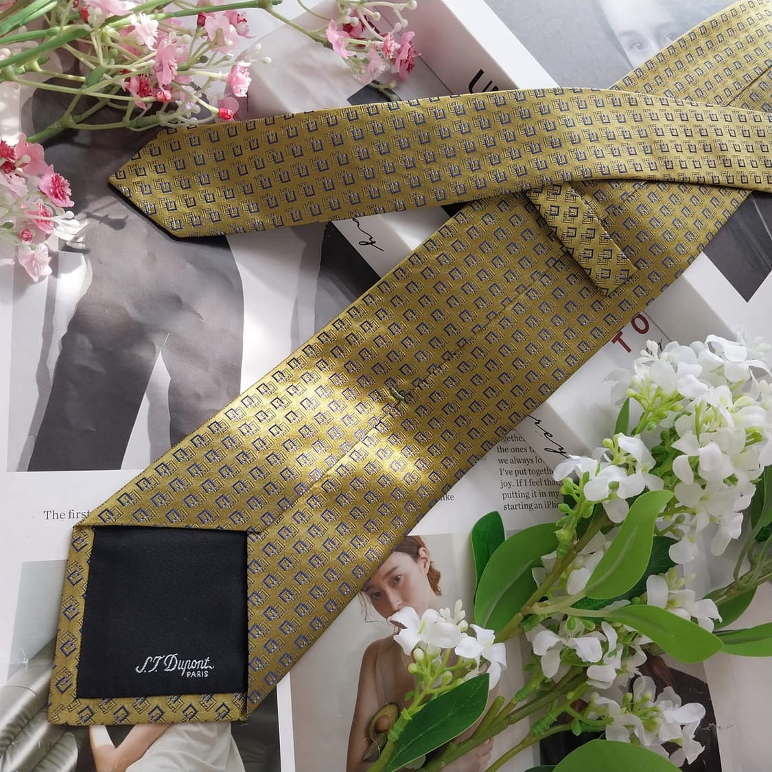 듀퐁 실크 스퀘어 자수 패턴 넥타이 8.9cm A+등급 K2306 상품이미지4
