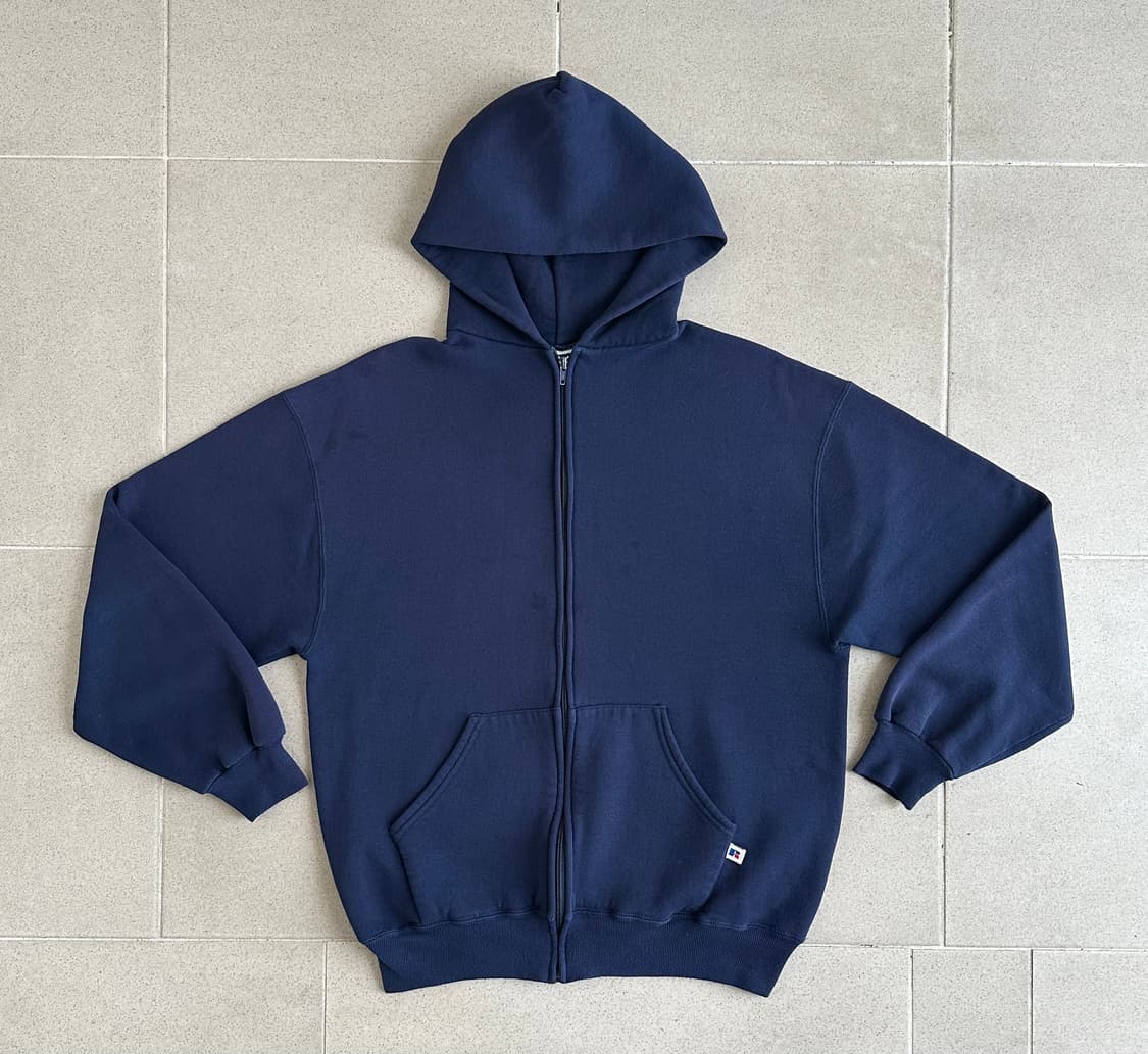 90s 빈티지 러셀 후드집업 네이비 L USA 상품이미지1