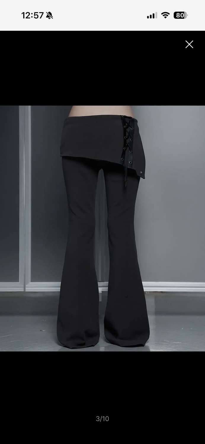 에트오소메 부츠컷 팬츠 차콜 새상품 상품이미지2