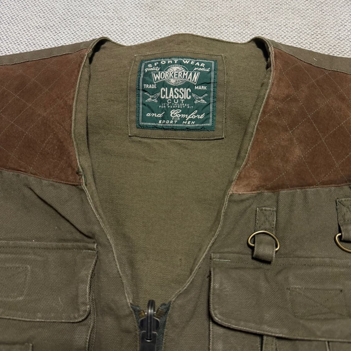 USA 워크맨 클래식 리버시블 카키색 포켓 조끼 상품이미지5