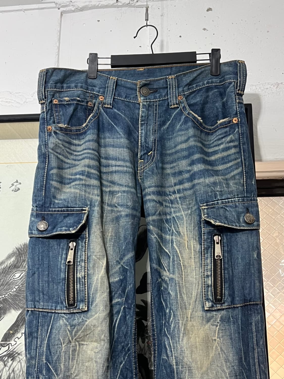 Levi's 708 W34 L32 스크래치 패턴 카고 팬츠 상품이미지4