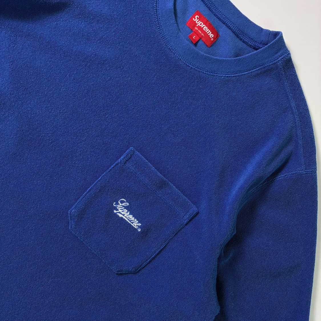 Supreme  슈프림 테리 포켓 블루 반팔티셔츠  상품이미지3