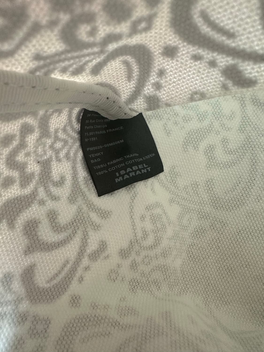 이자벨마랑벨벳 프린트 토트백 네이비 유럽한정판 상품이미지8