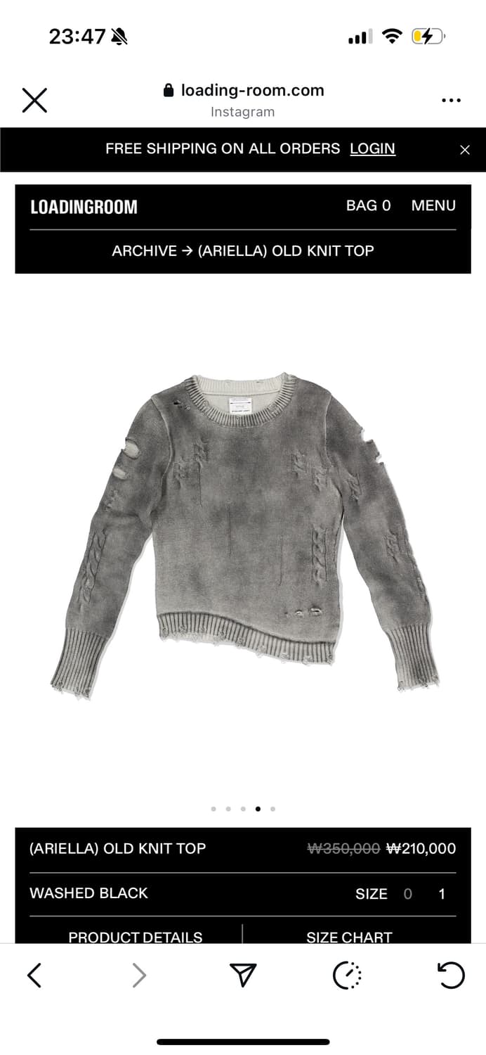 로딩룸 올드 니트 탑 그레이 상품이미지1