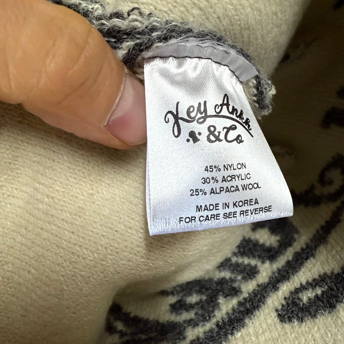 키앙크 알파카 울 블랜드 비니 [아쿠아블루/베이지] 상품이미지4