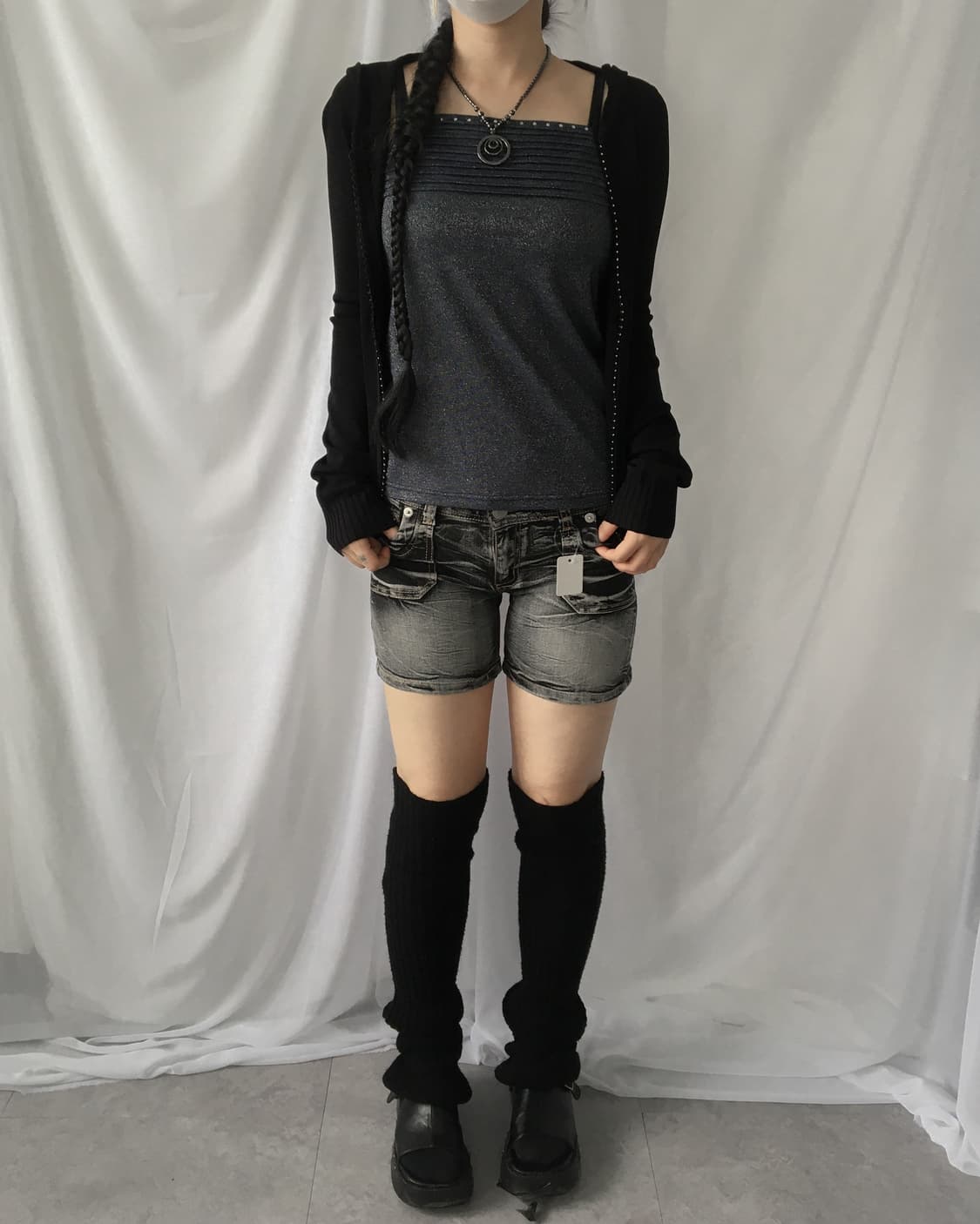 Glitter cubic point sleeveless 상품이미지1