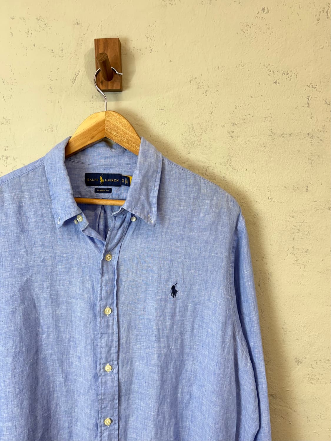 폴로랄프로렌 큐알라벨 린넨 셔츠 블루 상품이미지3