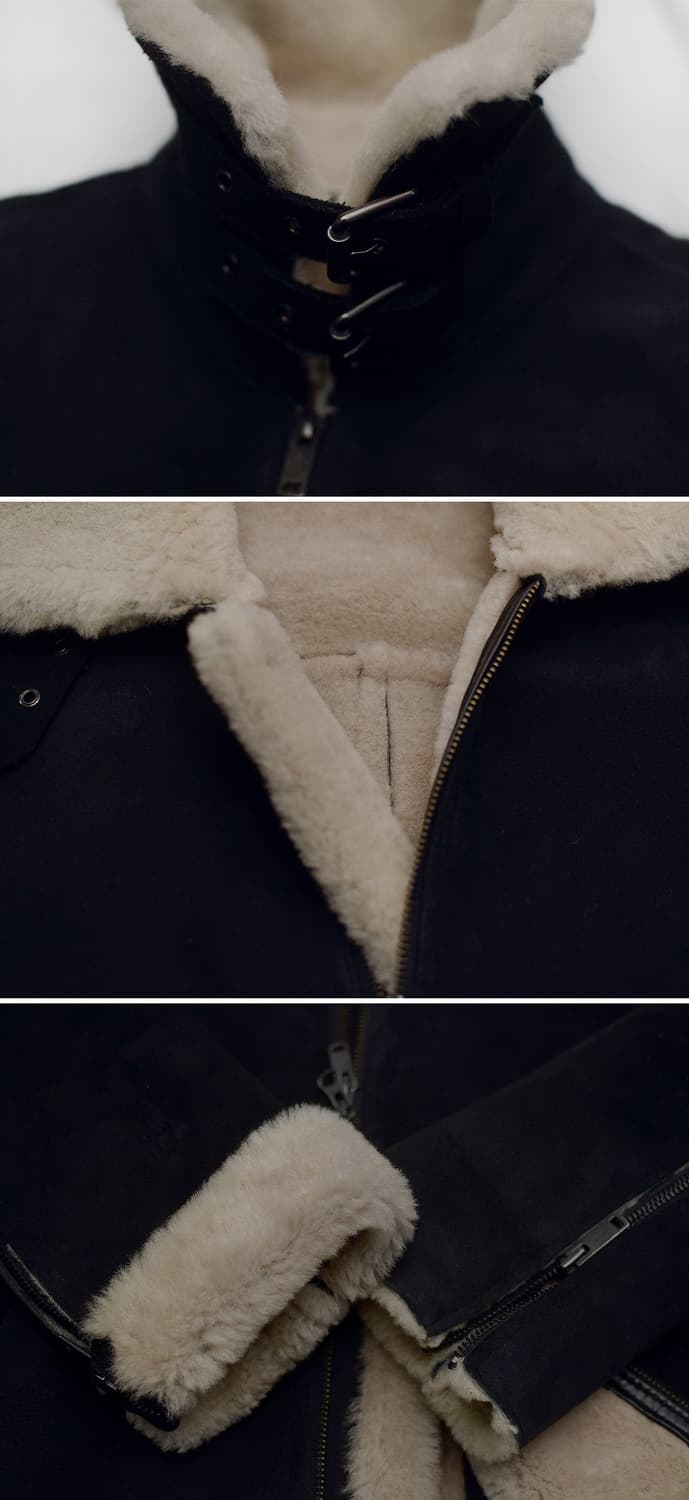 엠비오 (MVIO) 천연 양가죽 스웨이드 무스탕 라이더 자켓 (100+) 상품이미지9