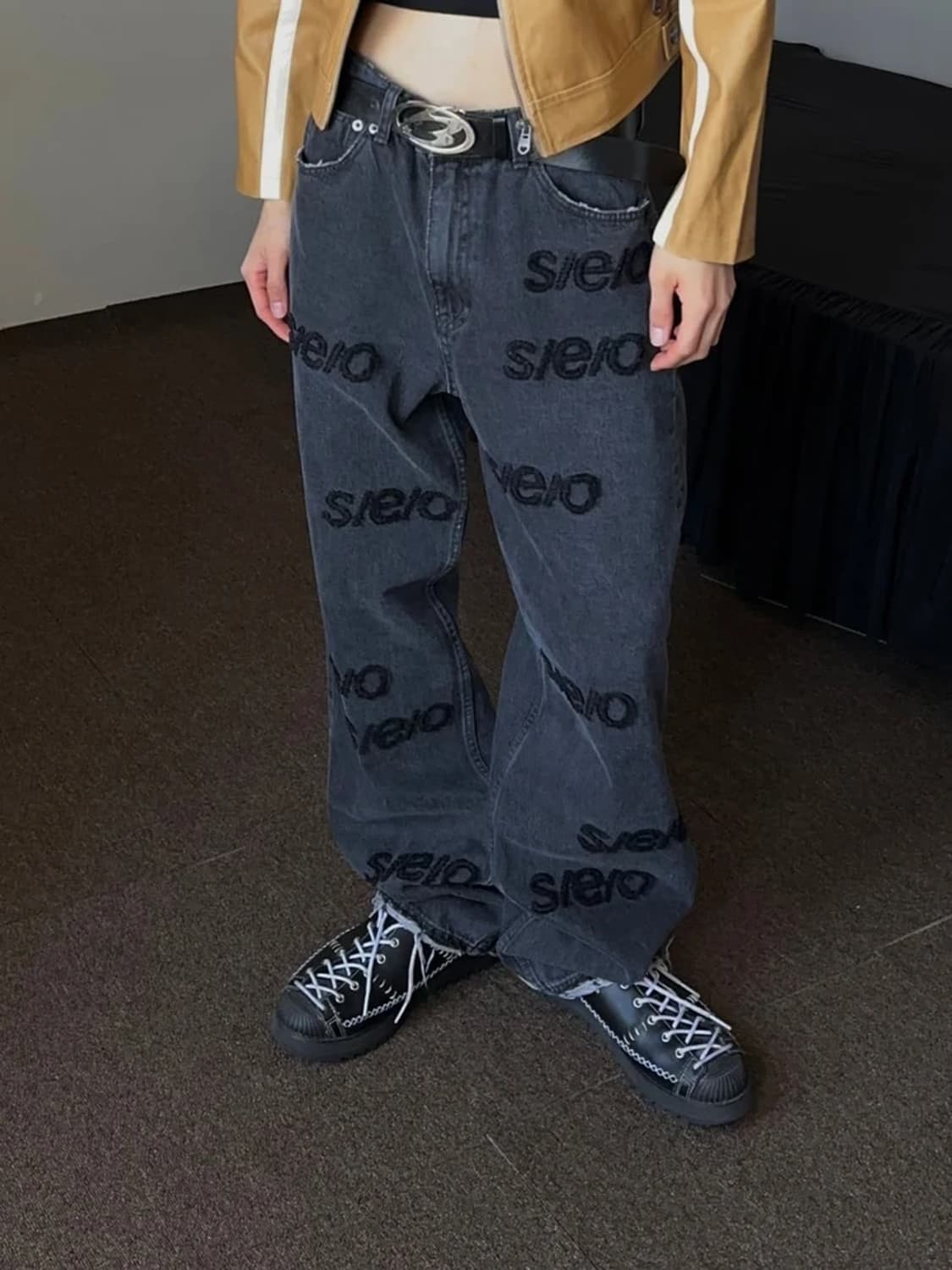 에스이오 seo 로고 엠브로이더리 데님 팬츠 PN6791 상품이미지5