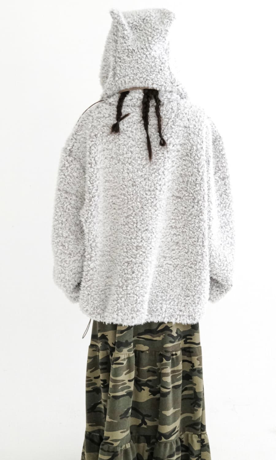 fluffy button fleece pullover(brown)판매 상품이미지2