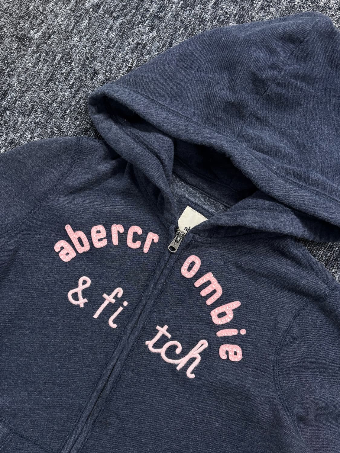 아베크롬비 핑크로고 네이비 후드집업 상품이미지5