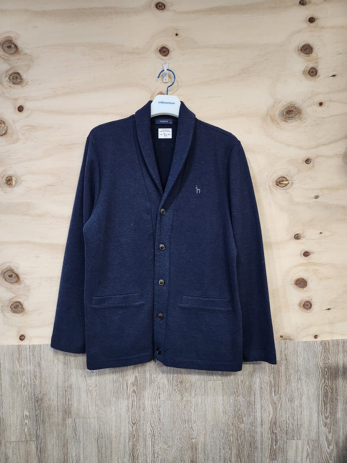 398) 헤지스 hazzys 코메리노 울 혼방 숄카라 가디건 상품이미지1