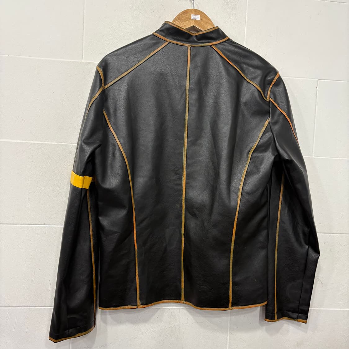 배색 레더 자켓 상품이미지6