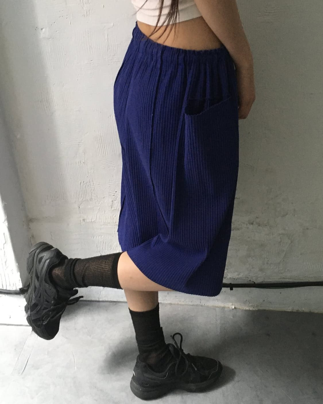 me ISSEY MIYAKE 미 이세이미야케 네이비 플리츠 하프팬츠 상품이미지4